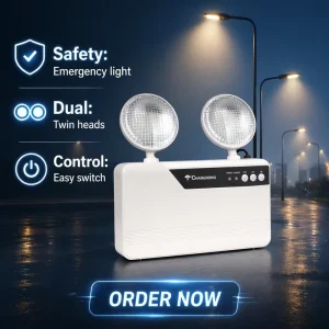 Dual Head Emergency LED Light Adjustable Beam ABS Housing 3 Hours Standby Compliant with EU Standard for UK Europe Market