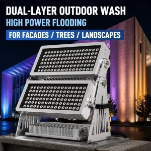 Dual Layer RGB RGBW LED Wall Washer Light 200W 240W Flood Lighting DMX512 Architectural Facade Tree Landscape Event Stage