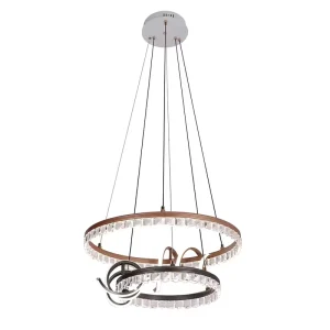 Dual Ring Modern Crystal Pendant Lights Chandelier for Living Room