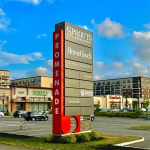Dual-Sided 3D Acrylic Pillar Logo Light Box Aluminum Illuminated Sign for Outdoor Display