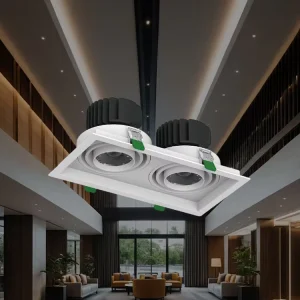 Dual Swappable Light Source Square Spotlight for Shopping Store Showcase Ceiling Light