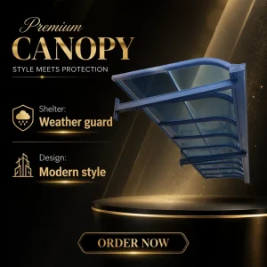 Durable Aluminum Alloy Canopy Polycarbonate Sheet UV Resistant Motorized Outdoor Rain Shelter for Doorway Patio Balcony Terrace