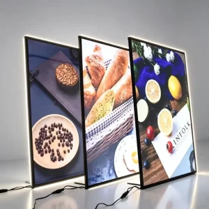 Durable Dustproof Acrylic Advertising Light Box 0 70°c Working Temp High Contrast Ratio for Cafe Catering Poster Display