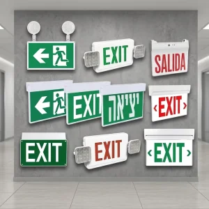Durable IP65 Rated Combination LED Emergency Exit Sign Light with 3H Backup