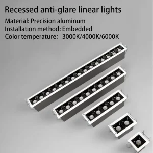 Durable Quality Dimmable 2w4w10w20w30w Embedded Lamp Linear Downlight Grille Lamp