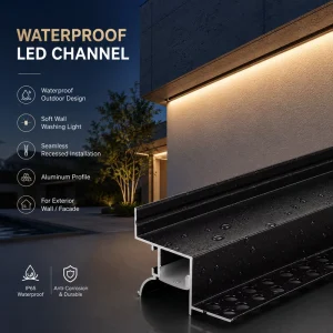 Durable Waterproof LED Wall Washer Aluminum Profile Extrusion Channel For Outdoor Architectural Facade Lighting