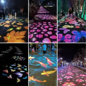Dynamic Special Effects IP65 Waterproof LED RGB Advertising Logo Spotlight for Outdoor Park Scenic Area Ground Installation