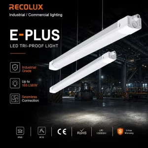 E PLUS DALI2 LED Linear Light IP65 0-10V Dimming Retrofit Solution 3000K-6000K Color Temp CRI 80/90 165lm/W for Industrial
