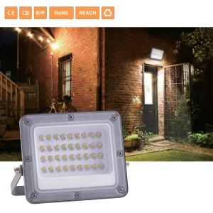 E037 30W Waterproof IP65 Aluminum LED Flood Light Outdoor High Brightness Lightweight 3 Year Warranty