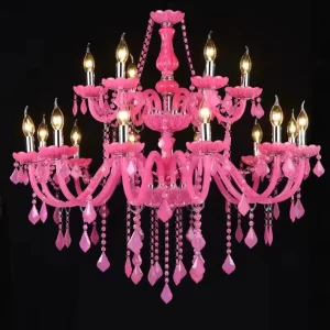 E14 Crystal Chandelier Adjustable Height Green Suspension Light for Hotel Cafe Bar Wedding Parlor Candle Pendant Lamps