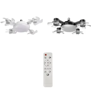 E27 Fan Light 2 in 1 60W Drone Design Ceiling Fan Light with Remote Control AC85 265V Fan Lighting Bulb for Home Restaurant