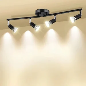 E27 Four head LED Spotlight Modern Minimalist Style Iron Construction for Showrooms Surface mounted Adjustable Ceiling wall