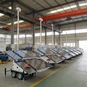 ENWEI-2400 Mobile CCTV Camera Trailer Solar Powered IP65 Waterproof for Mining Site Use