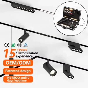ERDU White Tuya App Smart LED Track Magnetic Lights 48v Mini Magnetic Track Light Linear COB Spotlight Rail Lighting