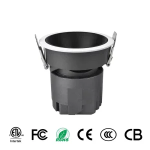 ETL 5CCT 12W 18W COB LED Ceiling Light 30° Adjustable 15 24 36° Beam Anti Glare Recessed COB Downlight for Hotel Home Office