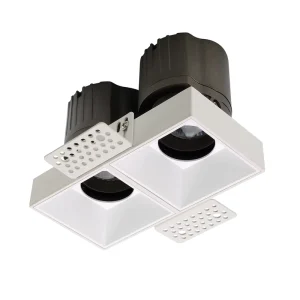 ETL Approved IP65 LED Trim Recessed Trimless Spot Lights Gypsum Grille Cob Gimbal Double Triple Heads Downlight 12W
