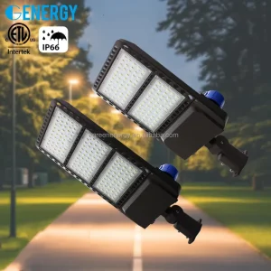 ETL CETL DLC CE 120V 277V 347V 480V 10KV Surge IP66 Led Shoebox Area Light Parking Lot Light Led 150w 200w Garden Street Light