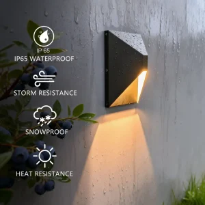 ETL Certified 8″ 12W 5CCT Tunable Exterior LED Wall Light IP65 Aluminum Remote Control Wall Mount Fixture for Outer Wall