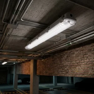 ETL Certified 8FT 40W IP66 LED Waterproof Industrial Outdoor Light Fixture 3500K-5000K Color Temp Ra80 CRI 5-Year Warranty