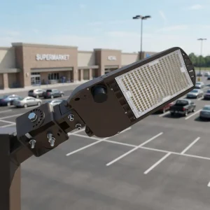 ETL DLC 150W 300W LED Parking Lot Light 150LM/W LED Area Light Shoebox Fixture Slip Fitter Mount for Car Dealership & Roadway