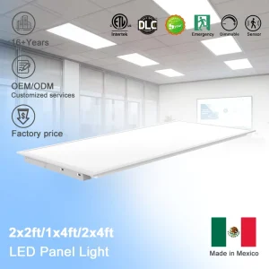ETL DLC 1×4 LED Panel Light Emergency Flicker Free 5CCT Selectable 3500-6500K 5-Watt Selectable 25-50W 0-10V Municipal Building