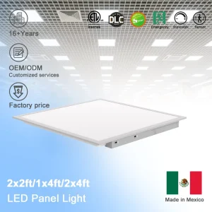 ETL DLC 2×2 LED Panel Light 100-347V Canada Emergency 5CCT Selectable 3500-6500K 5-Watt Selectable 20-40W 0-10V Hospital Office