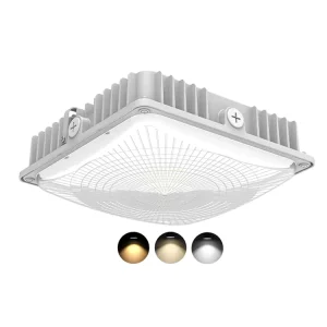 ETL DLC Canopy Led Lamp CCT Tunable Petrol Station Waterproof Lighting Fixture 110v 100 347v 80 Watt 100 Watt White Led Canopy