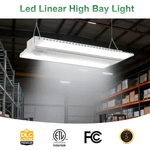 ETL DLC IP65 2ft 160W 3CCT Linear High Bay Light 135lm w 0 10V Dimmable Aluminum Led Warehouse Pendant Light
