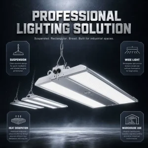 ETL Industrial Linear Light 100W 150W 200W High Bright 150Lm/W Warehouse LED Pendant Linear High Bay Light