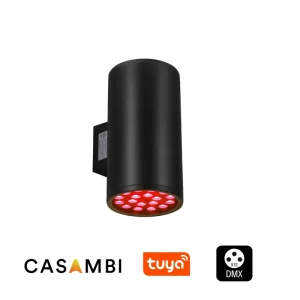 ETL Listed up and Down Led Wall Lamp 24W Wireless DMX Casambi RGB Light Outdoor IP67 Waterproof Two Direction Wall Light