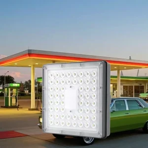 ETL Outdoor Led Lamps CCT/Wattage Adjustable Parking Garage Shop Garage Walkway Gas Station Lamp Safe-LED Lens Canopy Light