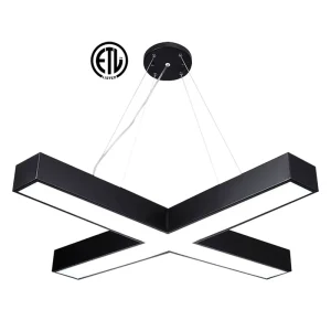 ETL Pendant Light DIY AC100V-240V 36W CCT Adjustable Modern Commercial 4000K LED Ceiling Linear Light for Gym Mall