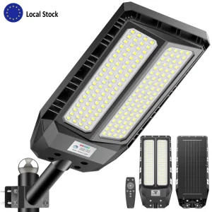EU Local Stock All-in-One Solar Street Lamp with 9Ah LiFePO4 Battery PIR Motion Sensor Remote Control Fast Ship