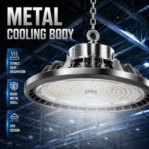 EU Warehouse Stock 150W UFO LED High Bay Lighting Anti Glare Tennis Court Warehouse Industrial Hanging Light