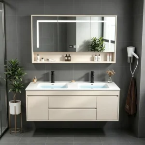 Easy Install Multi-layer Solid Wood Cabinet Modern Bathroom Vanity Global Export OEM ODM
