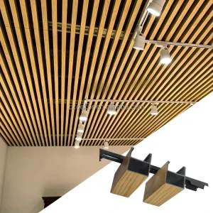 Easy Install Waterproof Grid WPC Ceiling Tile Indoor Decorative Fireproof PVC Drop Ceiling Panel for a Commercial Building Hotel