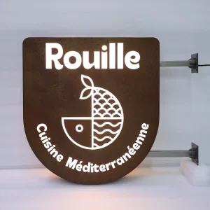 Easy Installation Metal Light Box Front Luminous Metal Blade Sign Engraving Blade Sign for Buildings