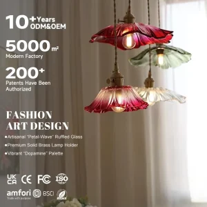Eco Friendly Petal Shaped Iron LED Chandelier Pendant Light for Living Room Cafe Entrance Window Lighting