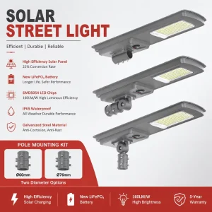Economical IP65 Outdoor Waterproof 200W 300W 400W Galvanized Steel All in One Solar Street Lights with Sensor and Remote