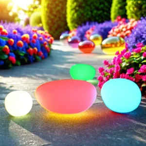 Egg Shaped Stones Light Solar Garden Stone Light Solar Led Decorative Big Stone Led Light Lamp