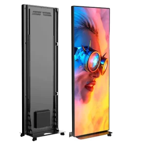 Electric Vertical LED 8K HDR10+ Poster Display Multi Language Intelligent Digital Signage Moving Stand Indoor Outdoor Sunlight
