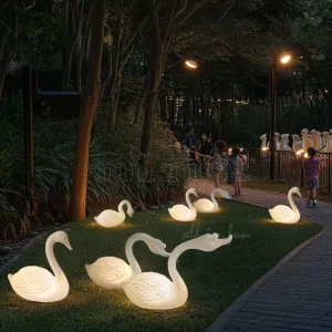 Elegant Glow Swan Remote Control Multi Color Decor Lamp for Hotels Resorts Parks Landscape Projects Festivals Art Exhibitions