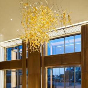 Elegant Gold Glass Chandelier Pendant for Designer Residential Spaces