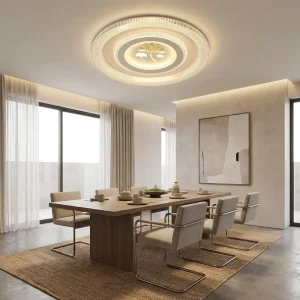 Elegant Halo LED Ceiling Light Creative Ginkgo Motif High Brightness Surface Mount Fixture for Apartment Hotel Lobby Project