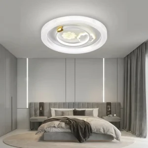Elegant Multi Layer Round Ceiling Lamp Unique Dot Accent LED Lighting for Contemporary Master Bedroom Dining Room Home Decor