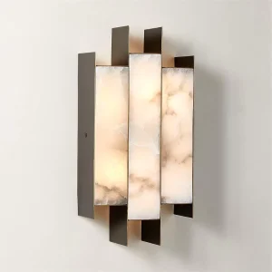 Elegant Natural Marble Wall Light Designer Minimalist Bedroom Bedside Living Room Staircase Alabaster Sconce