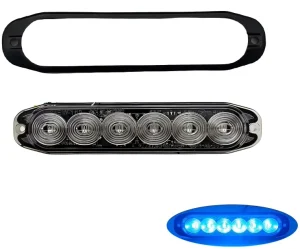 Emark 6 LED Grille Emergency Warning Strobe Light Single Dual Colors Surface Mount 12V 24V Side Marker Light with Outer Frame