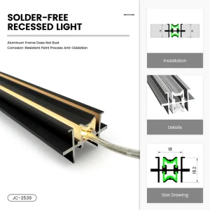 Embedded Aluminum Linear Lamp Dc 12V Soft Warm LED Illumination for Commercial Lobby Living Room Wall Panel Light