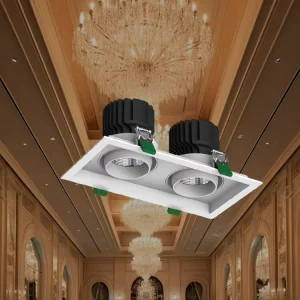 Embedded Grille Gimble Downlight Adjustable Recessed Ceiling Light for General Retail Mall Public Corridor Lighting