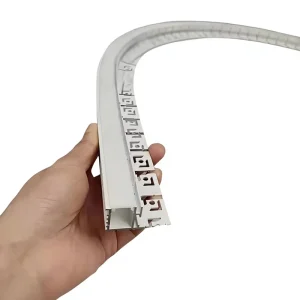 Embedded Linear Lighted Aluminum LED Profiles Can Be Bent Cut Curved and Welded to Fit the Ceiling and Gypsum Walls
